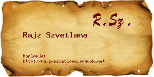 Rajz Szvetlana névjegykártya